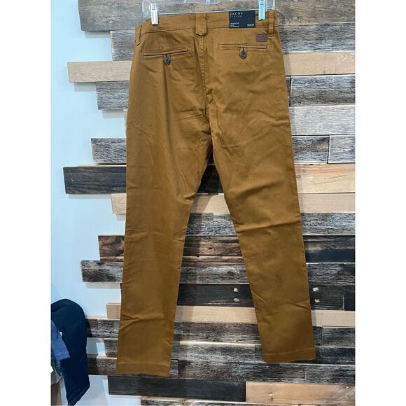 JACHS NEW YORK NWT Straight Fit Pants Copper Brown Casual Chinos Sz 30x34 - Picture 3 of 7